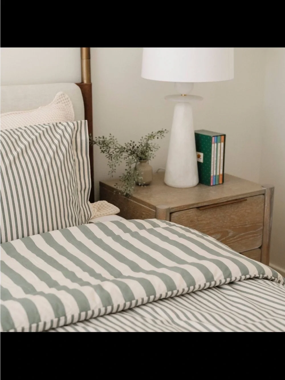 Gathre Stripe Reversible Comforter Set-Green -Full/Queen